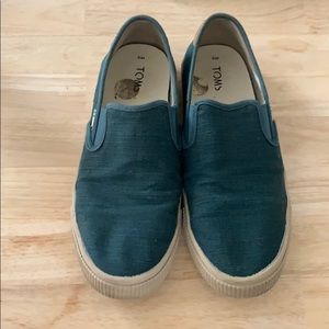 Mens turquoise toms slide on
